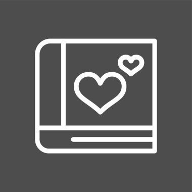Romantik Kitap simgesi, vektör illüstrasyonu basit tasarım