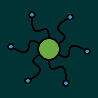 Zihin haritası simgesi, vektör illüstrasyonu basit tasarım