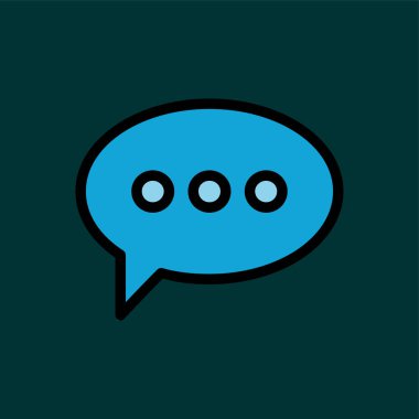 Sohbet balonu simgesi, vektör illüstrasyonu basit tasarım