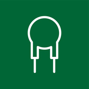 Kondansatör simgesi, vektör illüstrasyonu basit tasarım