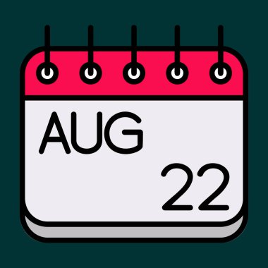 Ağustos simgesi, vektör illüstrasyonu basit tasarım