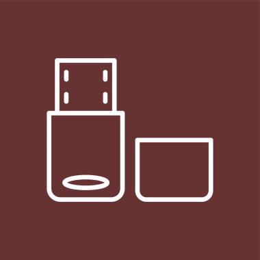 Pen Drive simgesi, vektör illüstrasyonu basit tasarım