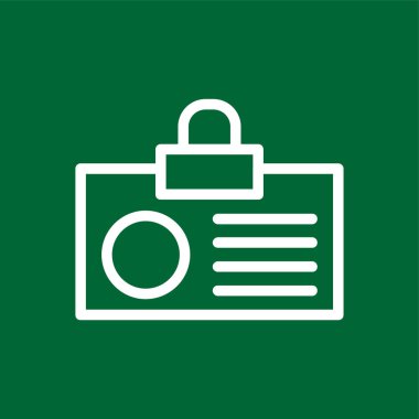 Kimlik kartı simgesi, vektör illüstrasyonu basit tasarım