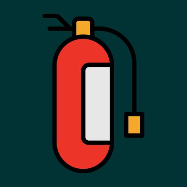 Yangın söndürücü simgesi, vektör illüstrasyonu basit tasarım