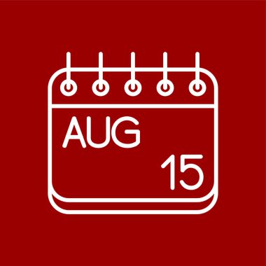 Ağustos simgesi, vektör illüstrasyonu basit tasarım