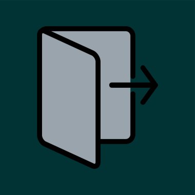 Dışarı Çıkma simgesi, vektör illüstrasyonu basit tasarım