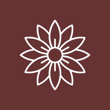 Aster simgesi, vektör illüstrasyonu basit tasarım