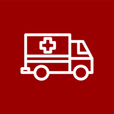 ambulans simgesi, vektör illüstrasyonu basit tasarım