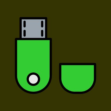 usb flash disk simgesi, vektör illüstrasyonu basit tasarım