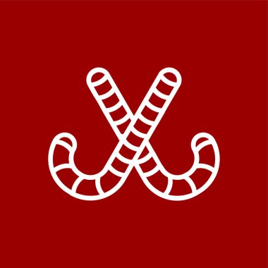 Noel Şekeri simgesi, vektör illüstrasyonu basit tasarım