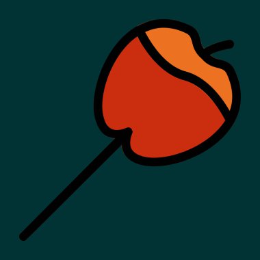 Karamel Apple simgesi, vektör illüstrasyonu basit tasarım