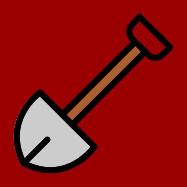 Kürek simgesi, vektör illüstrasyonu basit tasarım