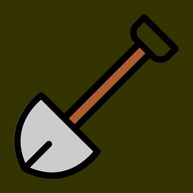 Kürek simgesi, vektör illüstrasyonu basit tasarım