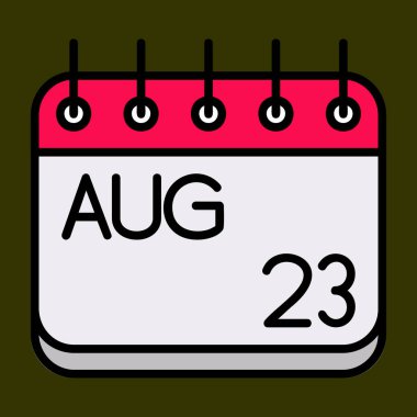 Ağustos simgesi, vektör illüstrasyonu basit tasarım