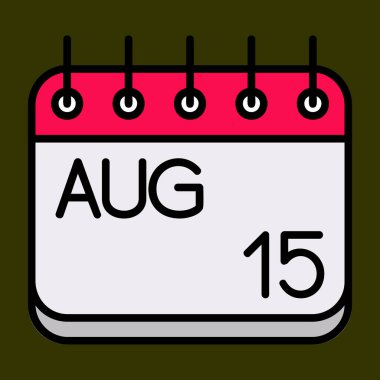 Ağustos simgesi, vektör illüstrasyonu basit tasarım