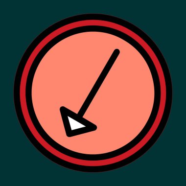 Sol Aşağı simgesi, vektör illüstrasyonu basit tasarım