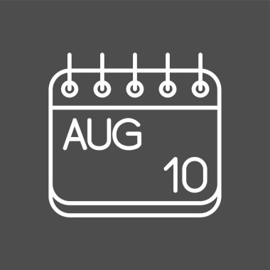 Ağustos simgesi, vektör illüstrasyonu basit tasarım