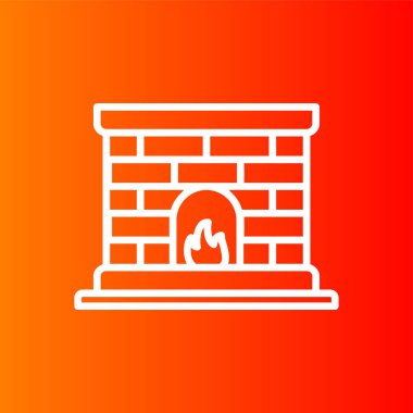 şömine simgesi, vektör illüstrasyonu basit tasarım