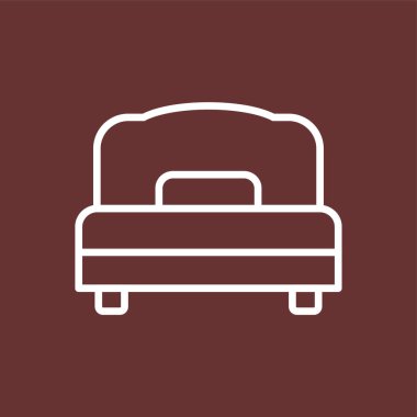 Çift taraflı yatak simgesi, vektör illüstrasyonu basit tasarım