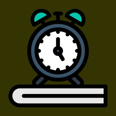 Alarm saat simgesi, vektör illüstrasyonu basit tasarım