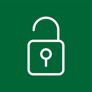 Kilit simgesi aç, vektör illüstrasyonu basit tasarım