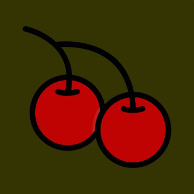 kiraz simgesi, vektör illüstrasyonu basit tasarım
