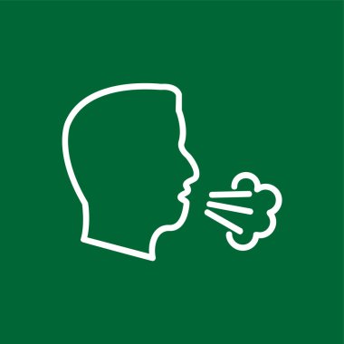 Kuru öksürük simgesi, vektör illüstrasyonu basit tasarım