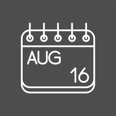 Ağustos simgesi, vektör illüstrasyonu basit tasarım