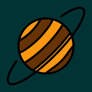 Uranüs simgesi, vektör illüstrasyonu basit tasarım