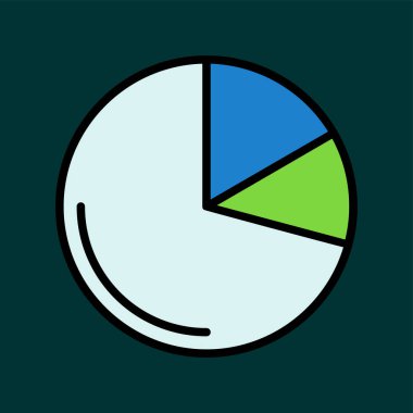 Pasta çizelgesi simgesi, vektör illüstrasyonu basit tasarım
