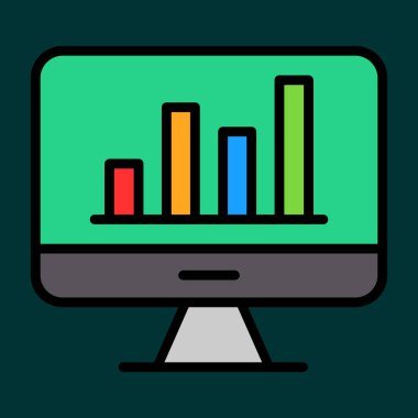 sunum simgesi, vektör illüstrasyonu basit tasarım