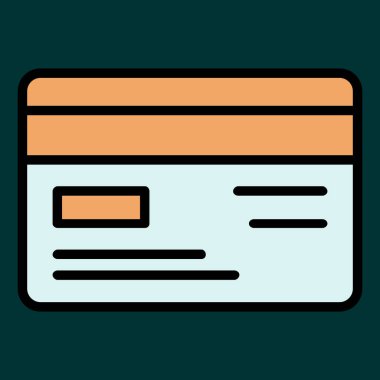 Kredi kartı simgesi, vektör illüstrasyonu basit tasarım