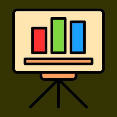 sunum simgesi, vektör illüstrasyonu basit tasarım