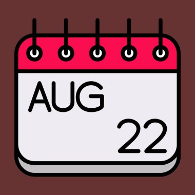 Ağustos simgesi, vektör illüstrasyonu basit tasarım