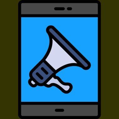 Mobil Pazarlama simgesi, vektör illüstrasyonu basit tasarım