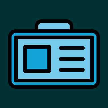 Kimlik kartı simgesi, vektör illüstrasyonu basit tasarım