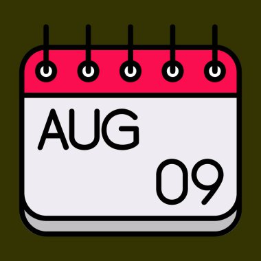 Ağustos simgesi, vektör illüstrasyonu basit tasarım