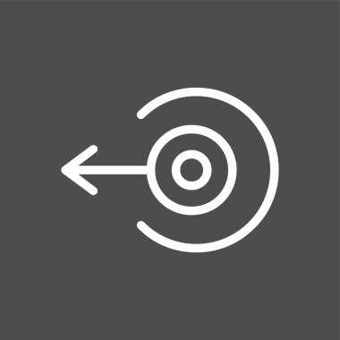 Sol Ok simgesi, vektör illüstrasyonu basit tasarım