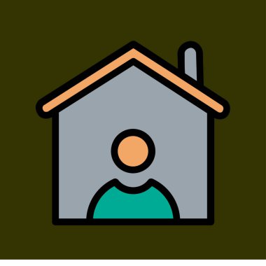 Qurantine simgesi, vektör illüstrasyonu basit tasarım