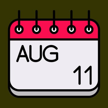 Ağustos simgesi, vektör illüstrasyonu basit tasarım