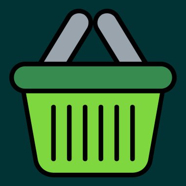 Basket simgesi, vektör illüstrasyonu basit tasarım