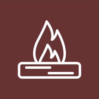 Kamp ateşi simgesi, vektör illüstrasyonu basit tasarım