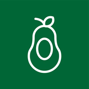 avokado simgesi, vektör illüstrasyonu basit tasarım