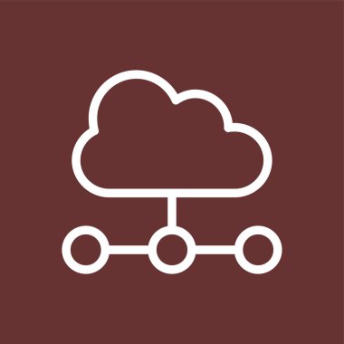 Bulut hesaplama simgesi, vektör illüstrasyonu basit tasarım