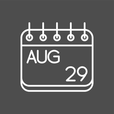 Ağustos simgesi, vektör illüstrasyonu basit tasarım