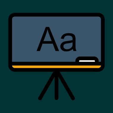 tebeşir tahtası simgesi, vektör illüstrasyonu basit tasarım