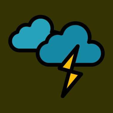 gök gürültüsü simgesi, vektör illüstrasyonu basit tasarım