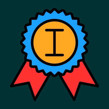 Madalya simgesi, vektör illüstrasyonu basit tasarım