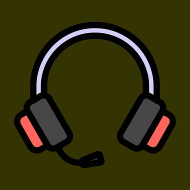 kulaklık simgesi, vektör illüstrasyonu basit tasarım