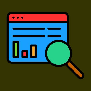 analiz simgesi, vektör illüstrasyonu basit tasarım